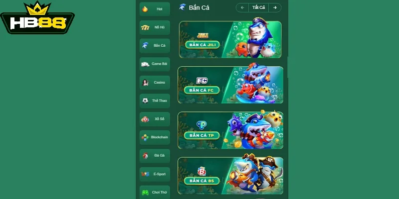 Giới thiệu HB88 về sảnh bắn cá