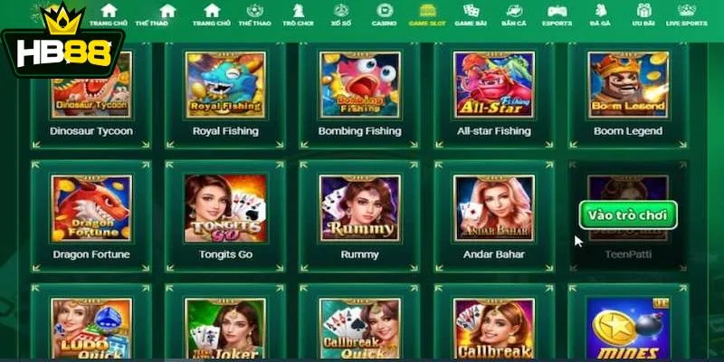 Sảnh game slots HB88 được nhiều người chơi yêu thích Sảnh game slots HB88 được nhiều người chơi yêu thích
