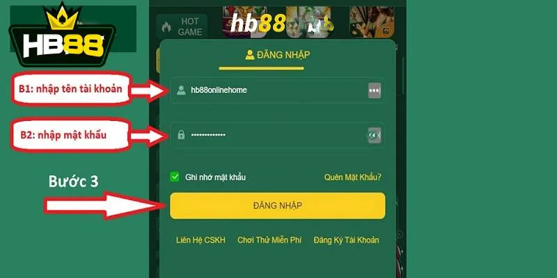 Thủ tục login tài khoản HB88 nhanh gọn Thủ tục login tài khoản HB88 nhanh gọn