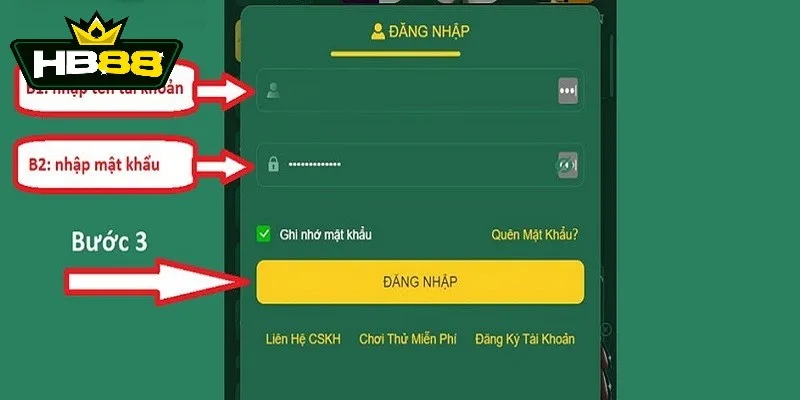 Truy cập tài khoản thành viên để tận hưởng sản phẩm cá cược tại HB88